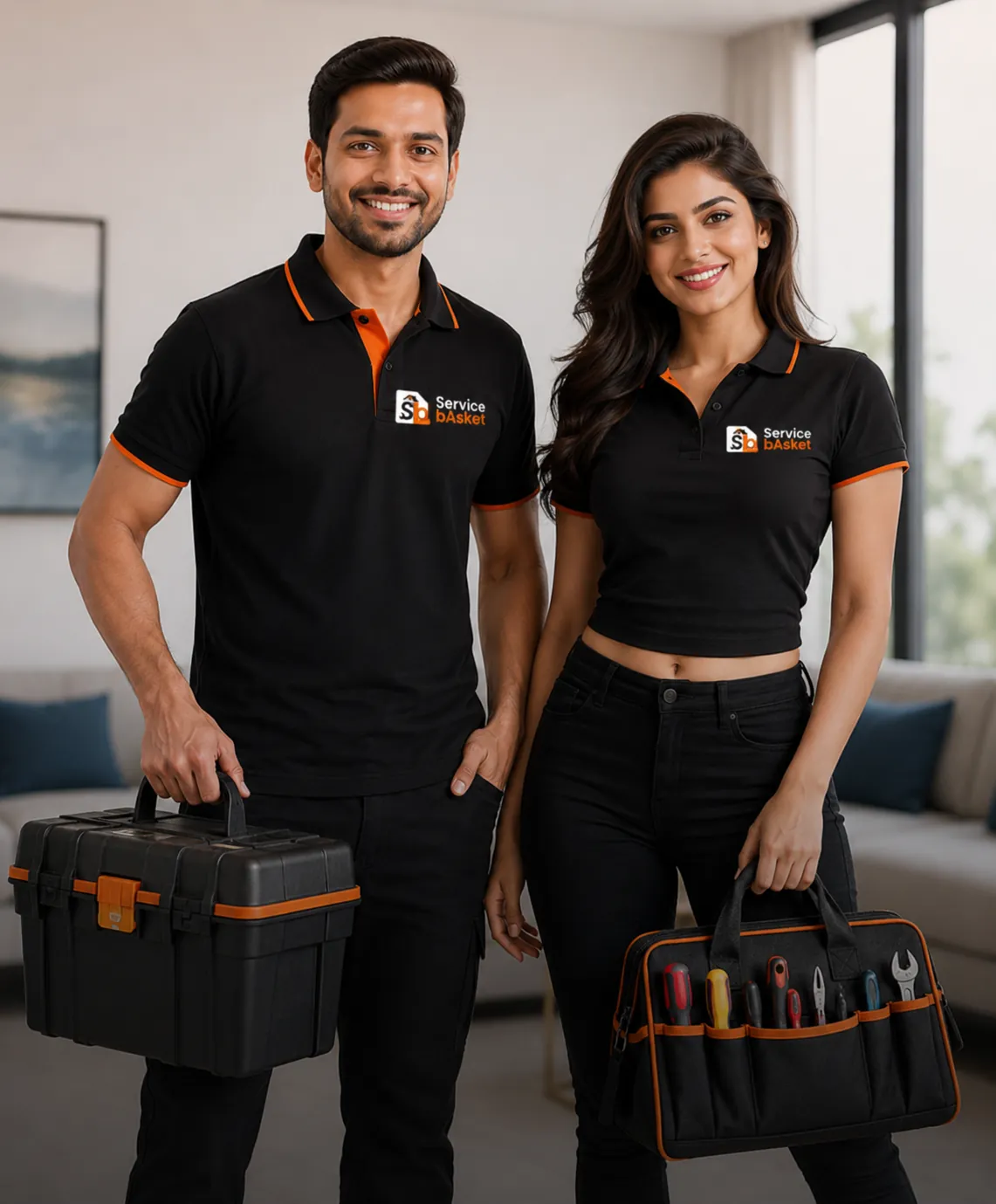 Service Basket home service professionals ready for a booking
